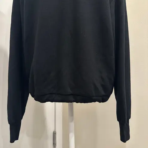 Varley Betsy Funnel Neck Black Drawstring Hem Sweatshirt Small Lounge Cozycore