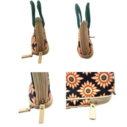 Spartina 449 Cosmetic Makeup Bag Small Tote Floral Zipper Compartments R…