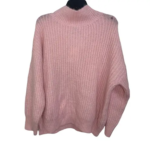 FRNCH Mock Neck LIGHT PINK ribbed Sweater size S/M NWT $94