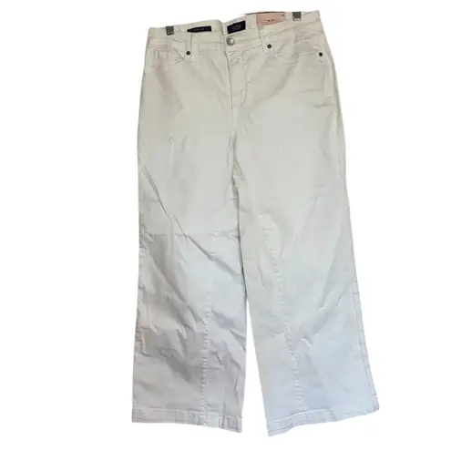 NYDJ NWT Teresa Wide Leg Ankle Jeans In Optic White SZ-10