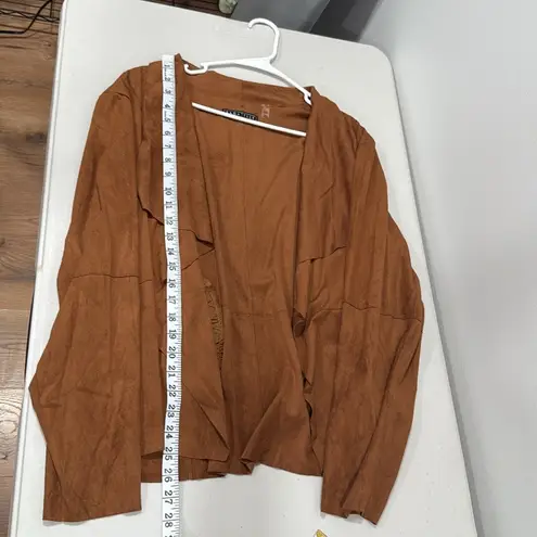 Bagatelle Brown Blazer Open Front Shawl Collar Size 1X EUC