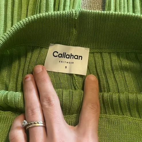 Revolve Callahan Elodie Knitwear Flare Pant Ribbed Basil Green Small