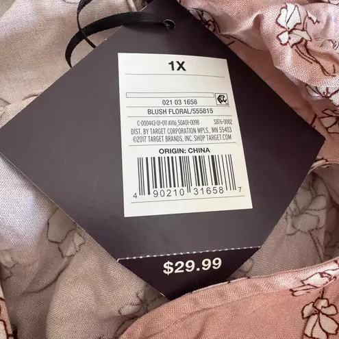 Ava & Viv 1X Blush Floral Dress