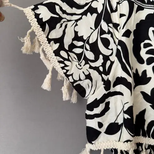 Boho sz M brown cream tassel mini sun dress Size M