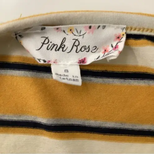 Pink Rose  Yellow Striped Mini Dress (Preowned)