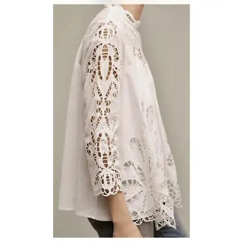 Anthropologie  Harlyn Laced High-Neck Butterfly Cut-out Top Size XS Bohemian