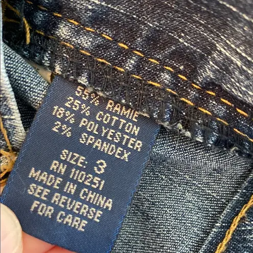 Embellished Blue Jeans with Gold Accents Size 2