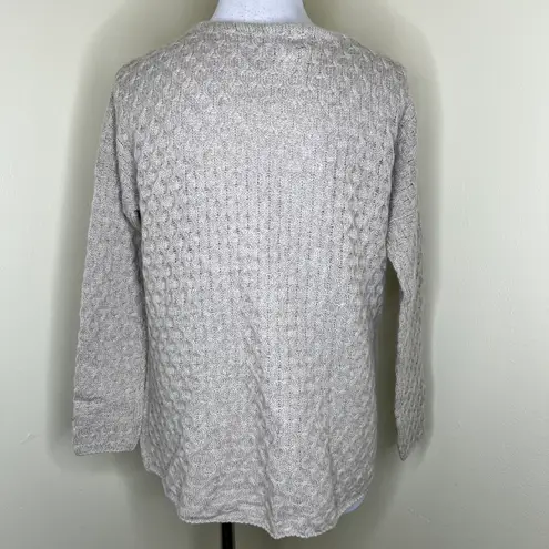 The White Company White Label  100% Cashmere Sweater Jumper 6 Gray Knit Crewneck