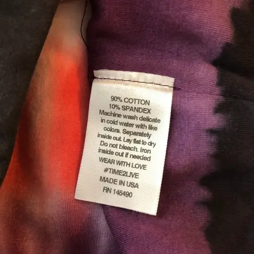 Electric & Rose Sports Bra Crop Top Tie Dye Stripe Pink Red Purple XS