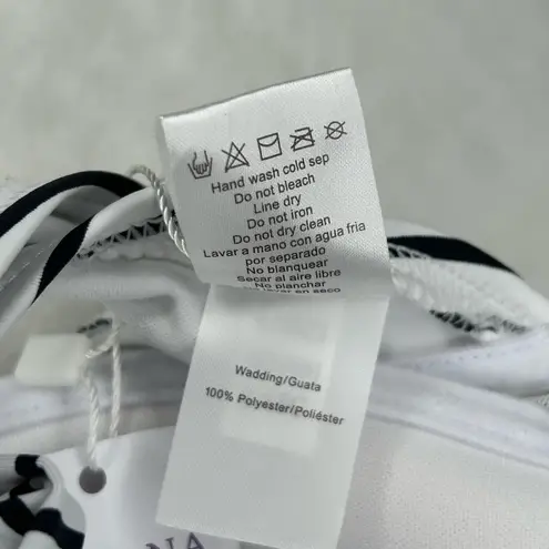 Lascana Venus Striped Bandeau Bikini Top 32DD/34DD Black Size undefined