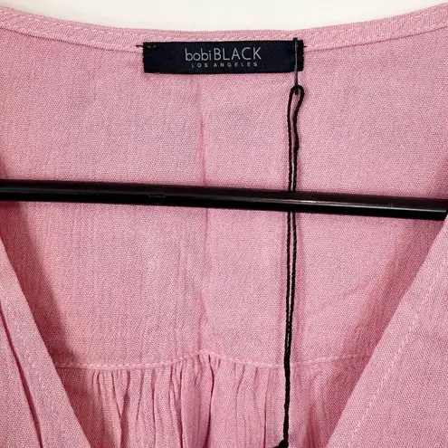 Bobi NWT Black Los Angeles Mauve Pink Casual Short Sleeve Top - Small