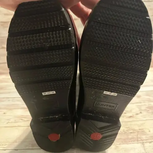 Hunter  Original Gloss Tall Rain Boots Women’s Size 6 Black Galoshes