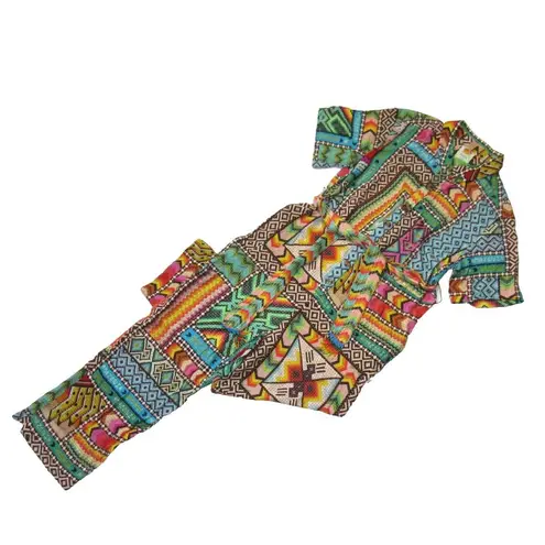 Farm Rio NWT Banana Scarves Jumpsuit Tropical Print Soft Fluid Belted 1-Piece M