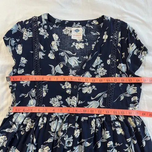 Wild Blue Sadie Robertson Large Blue Floral Mini Dress Light Weight