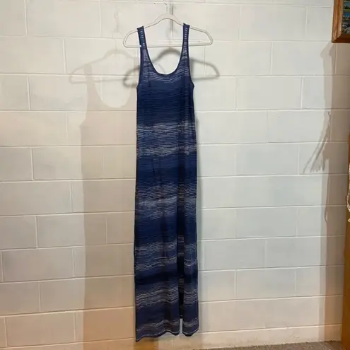 Vince NEW  Striped Cotton Space Dye Maxi Dress LARGE Blue Vacation Loungewear