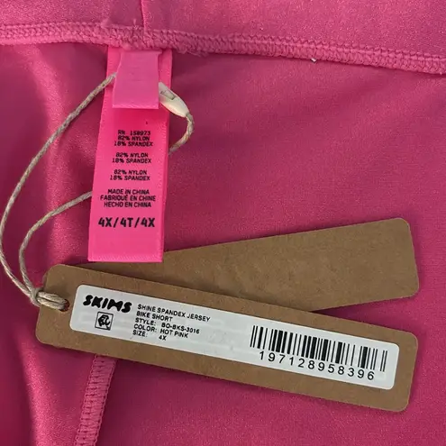 SKIMS NWT Shine Spandex Jersey Bike Short Hot Pink Size 4X