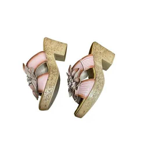 L’ARTISTE Bloomin Slide Platform Shoes Blush Pink Sandals Leather Size 37 7