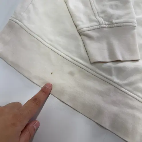 Vince Sweatshirt Womens Large Cream Pullover 1/2 Zip Cotton Blend Casual Tan