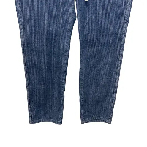 J.Crew Womens Tie waist camp pant in indigo dyed corduroy Size M Blue Size M