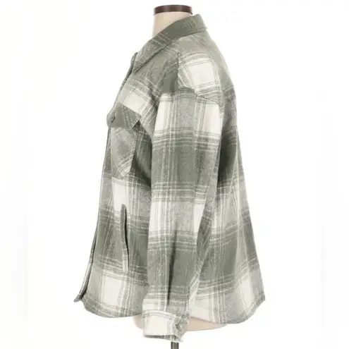 Levi's Levi’s Quilted Plaid Shacket Jacket Wool Blend XL Agave Gray NWT