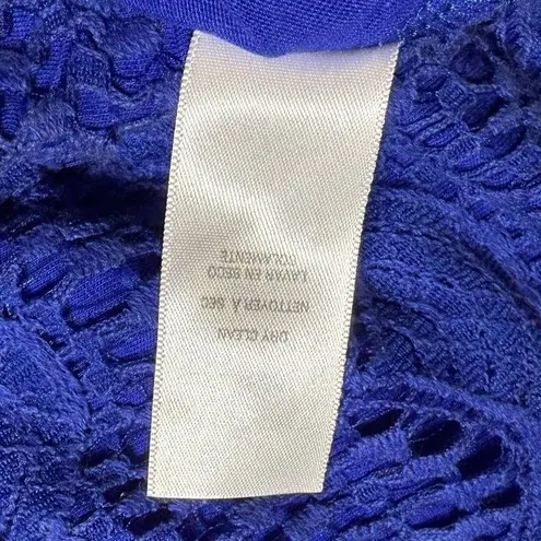 Ella Moss Crochet Shorts Eyelet Mid-Rise Shorts Pockets Womens Sz Small Blue