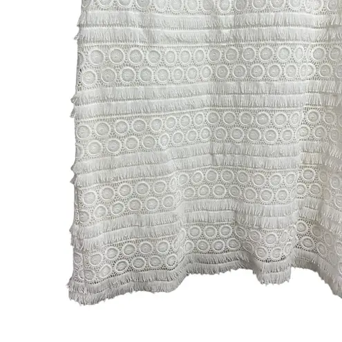 margaret o'leary Margaret O’Leary White Lace & Fringe Dress