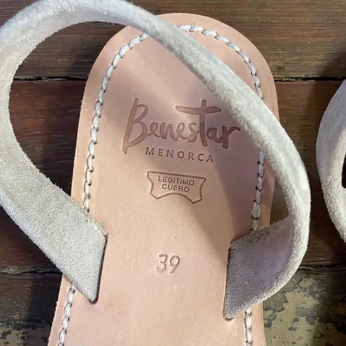 Benestar Menorca Gray Suede Leather Avarcas Sandals