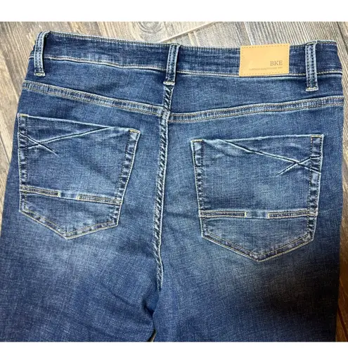 BKE Parker Universal Fit High Rise Skinny Jeans Womens 28 Dark Wash Distressed