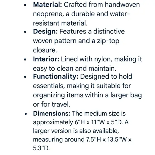 NAGHEDI Portofino Cosmetic Bag in Etoile Woven Neoprene Metallic Gold Makeup Bag