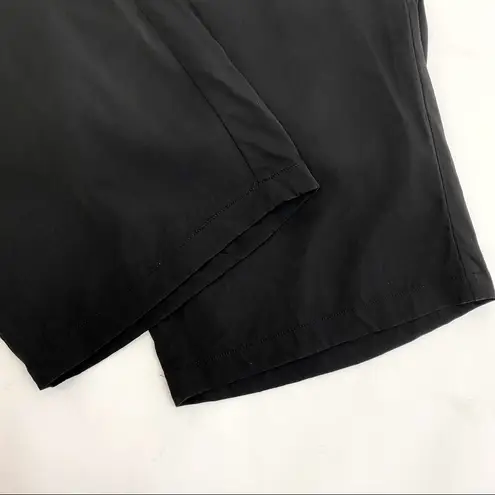 Universal Standard Cropped Silky Satin Straight Wide Leg Side Zip Pants: Black