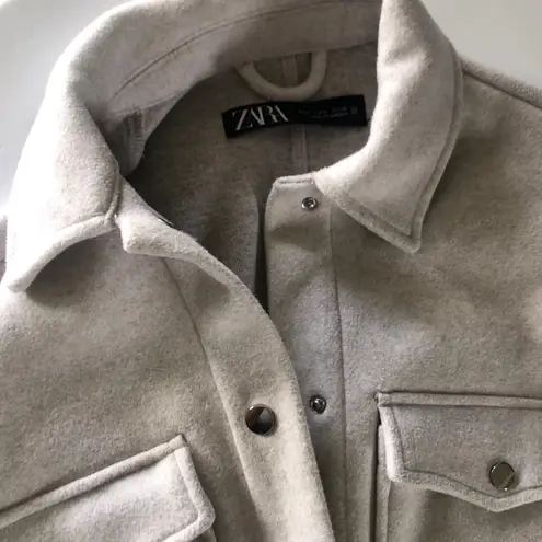 ZARA Off White Soft Button Down Overshirt Woman’s Jacket Small NWOT