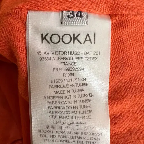 Kookai Kookaï Skirt Bright Orange Feather Print Accent Zippers Size 34 / XS