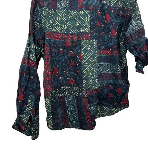 Vintage Lauren Ralph Lauren Womens Large Button Up Shirt Floral Cotton Collared - Image 3