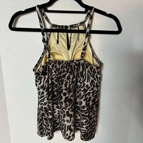 MiracleSuit Dreamsuit by Miracle Brands Leopard Print Slimming Flowy Tankini Swim Top 8 NEW!