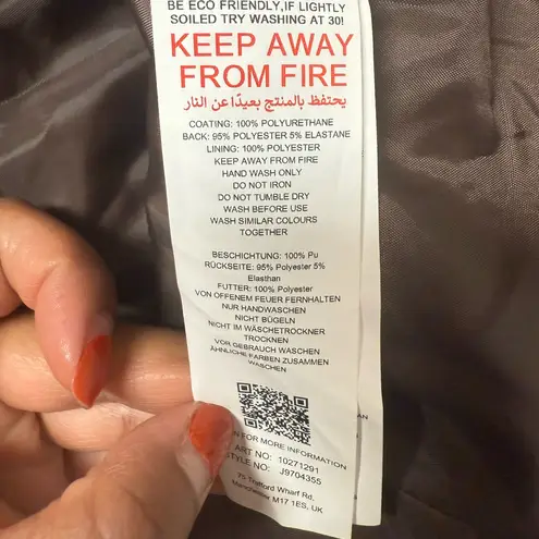 Missguided Faux Leather Croc Print Brown Cropped Jacket Street Style Size 4