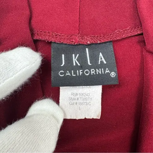 Vintage 90s Y2K JKLA California Wrap Draped Neck Top USA Made Sz L Grunge Goth Red Size L