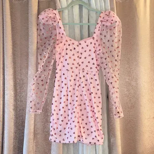 Luxe Wave NWT Size S Pink Heart Patterned Dress