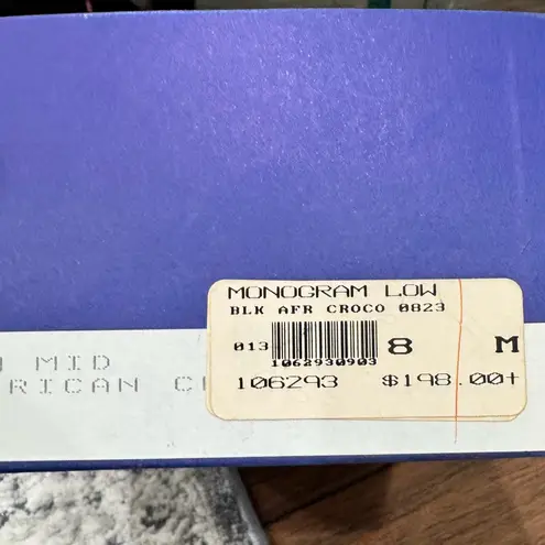 Stuart Weitzman  VINTAGE Black Monogram Low Leather Croc Shoes