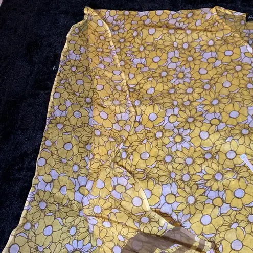 Women's Yellow Daisy Cotton Kaftan Swimsuit Cover Up & Matching Flip Flops NWT Size undefined