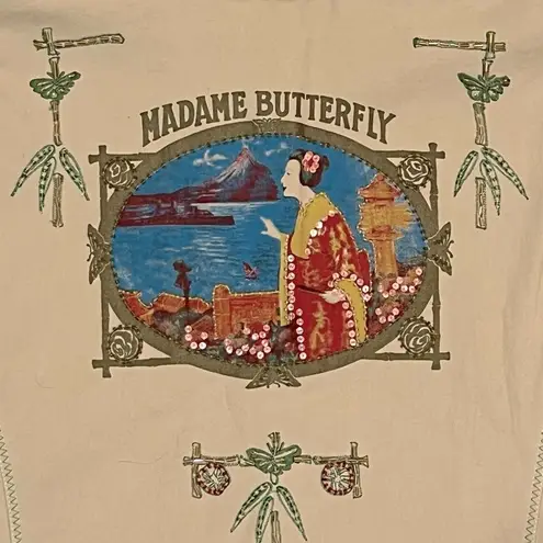 Madame Butterfly Beaded Blazer Jacket by Faith Size Large Tan