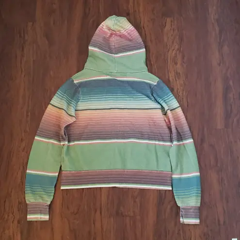 Aviator Nation  Striped Multicolor Trendy Edgy Bolt Full Zip Hoodie Size XS