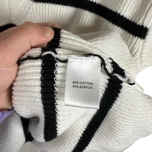 Evereve Women’s Oversized Sleeveless Striped Sweater Vest White/Black Size XS