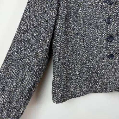 Coldwater Creek Button Front Boucle Jacket Women's 16 Gray Black Career Work NWT