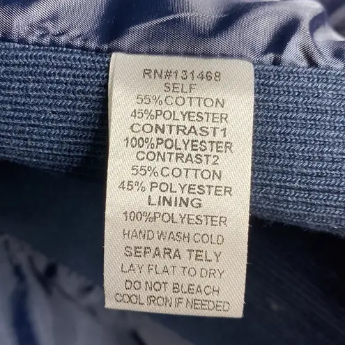 FATE. navy faux leather quilted zippered vest with pockets size L