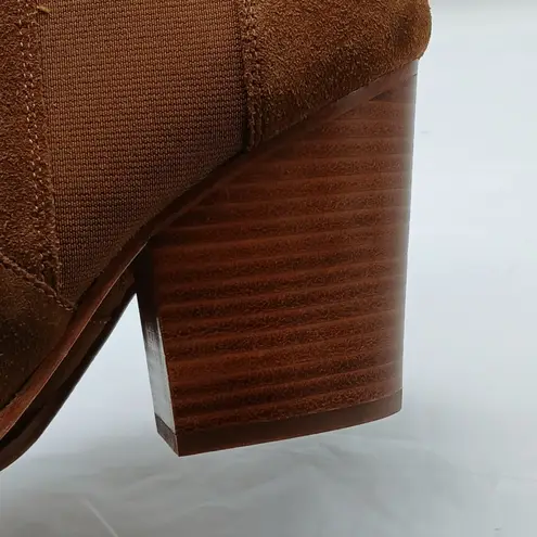 Soludos Emma Boots Women's Size 9 Tan Suede Booties Chunky Block Heel outdoors