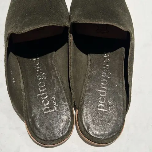 Pedro Garcia Womens Suede Loafer Mule shoes sz 37/7. B64 Green