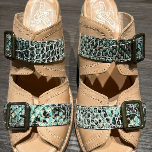 FREEBIRD by Steven Caprice heeled sandals in turquoise multi size 8