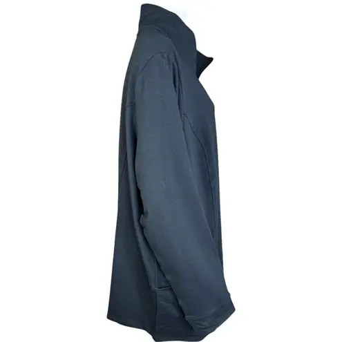 Denim & Co . Active Zip-Front French Terry Tunic Jacket Black 3X NWOTd