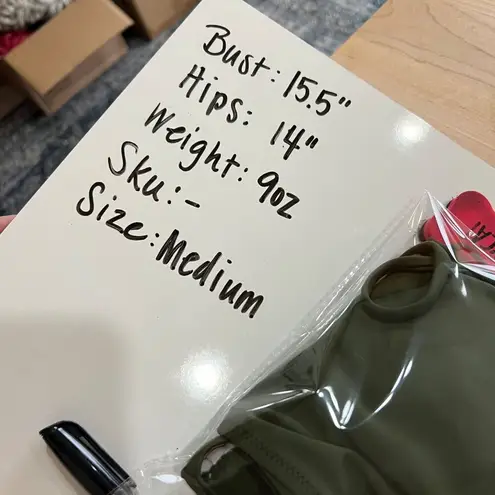 Beachsissi Cutout Tankini Swimsuit Two Piece Dark Olive Green Size Medium NWT