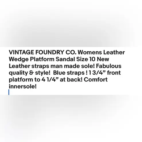 Pacific&Co Womens Leather Wedge Platform Sandal Size 10 VINTAGE FOUNDRY 4” Hight NEW